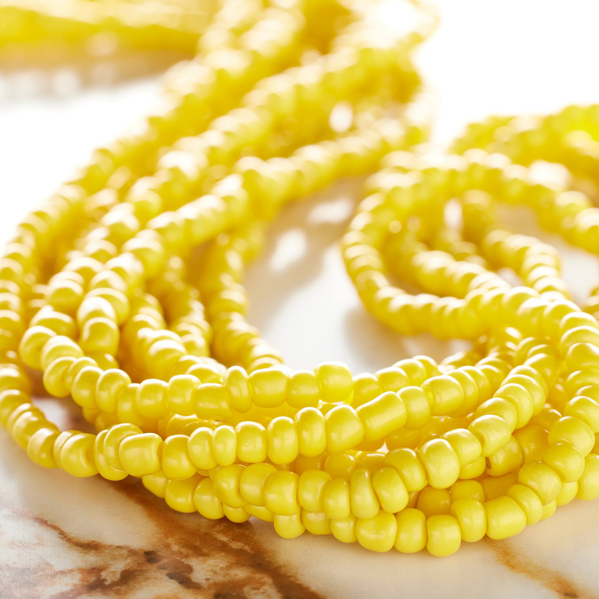 Yellow Glass Rondelle Seed Beads, 6/0 by Bead Landing™